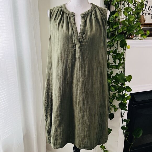 Time & Tru Green 100% Soft Cotton Pocketed Sun Dress - Plus Size XXXL (22) - Picture 1 of 8